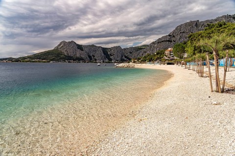 Brzet beach in Omis, Croatia, Europe