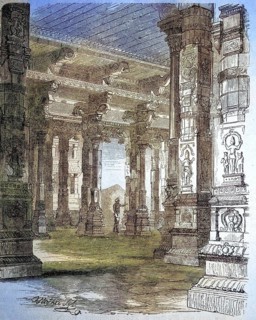 Hall at Tschillumbrum, India, ca 1870 / Halle zu Tschillumbrum, Indien, ca 1870, Historisch,