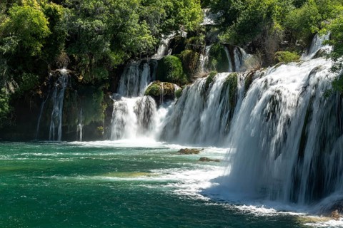 The Skradinski Buk waterfall in Krka National Park, Croatia, Europe