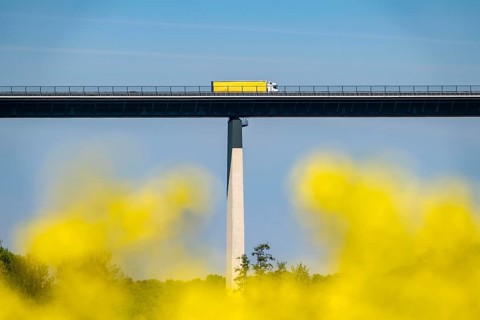 The Ruhr Valley Bridge, motorway bridge of the A52, crosses the Ruhr Valley between Essen and