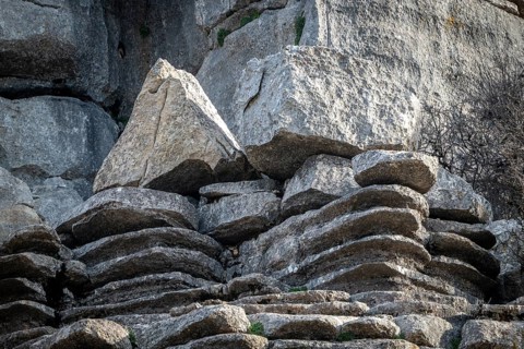 Bizarre limestone rock formations, El Torcal nature reserve, Torcal de Antequera, Malaga province,