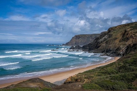 Vila do Bisbo, Algarve, Portugal - Ponta Ruiva Beach Praia da Ponta Ruiva, beautiful secluded sandy