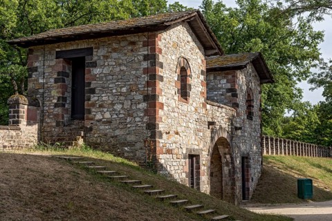 East gate Porta Pricipalis Sinistra, side gate, Roman fort Saalburg, reconstructed cohort fort,