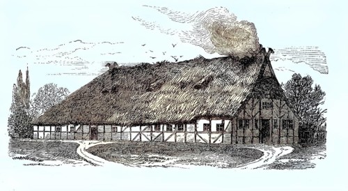 Old Saxon farmhouse, Saxony, Deutschland, 1870 / Altsächsisches Bauernhaus, Sachsen, 1870,