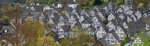 Panoramic view of the historic old town, Alter Flecken, 17th century, Freudenberg, North