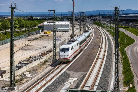 First test run on the new railway line between Stuttgart Airport and Wendlingen. This further