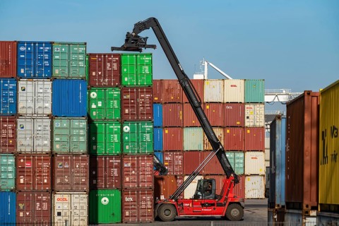 Port of Duisburg Ruhrort, DeCeTe, Duisburger Container-Terminal, container loading, loading and