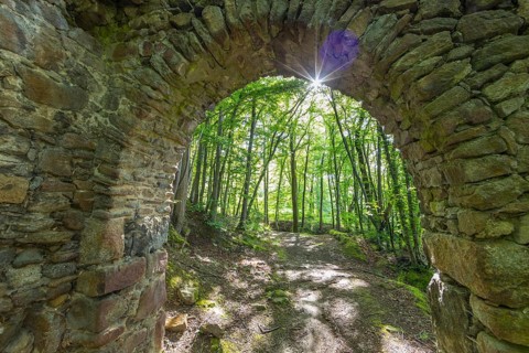 Ruins of the former Körse hilltop castle in Kirschau, Upper Lusatia, Saxony, Germany, Europe