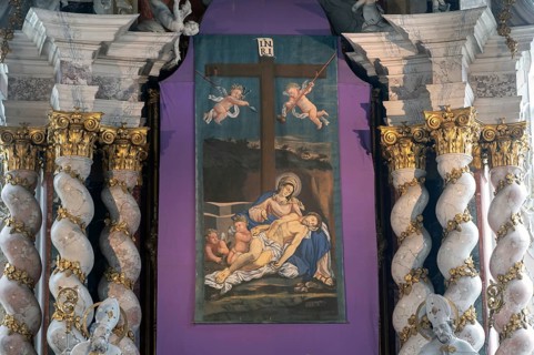 Lenten cloth, 18th century, in the Neustift monastery, Stiftstr. 1, Vahrn near Brixen, South Tyrol,