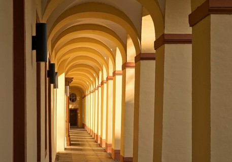 Lower Castle, arcade in the main building, Siegen, North Rhine-Westphalia, Germany, Europe