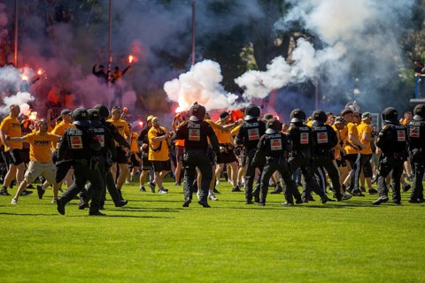 Football 3rd division, 2024/25 season, matchday 37: Waldhof Mannheim v Dynamo Dresden***Pure