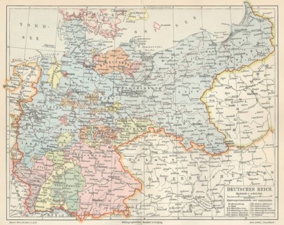 Historical postcard, picture postcard, German Reich, map around 1938, with Silesia and Prussia,