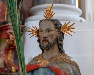 Palmesel, detail, in the Basilica of St Alexander and St Theodor, Sebastian-Kneipp-Straße 1,