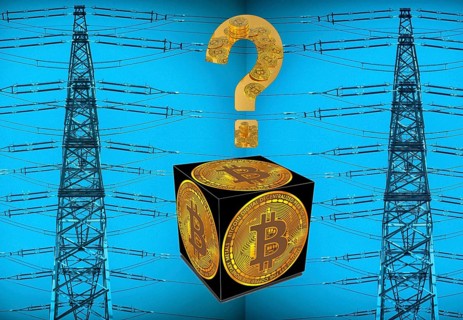Symbolic image, Bitcoin questionable due to extreme energy demand, stock market prices, insecure