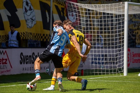 Football 3rd division, season 2024/25, matchday 37: Waldhof Mannheim vs Dynamo Dresden***On the