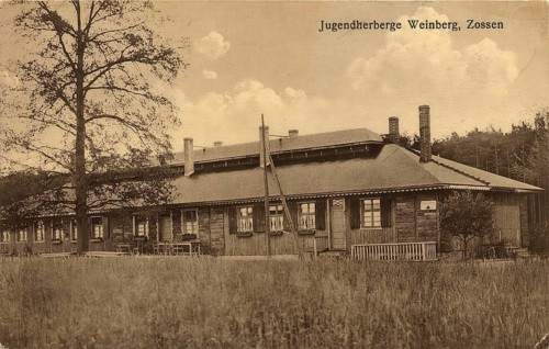 Historical postcard, picture postcard, youth hostel Zossen, Brandenburg, Germany, digitally