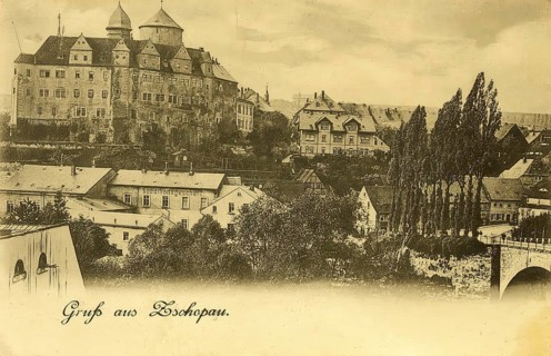 Historical postcard, picture postcard, Zschopau, Saxony, Germany, digitally enhanced reproduction
