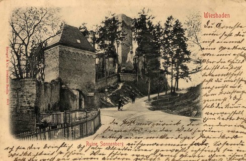 Historical postcard, picture postcard, Sonnenberg near Wiesbaden, Hesse, Germany, digitally