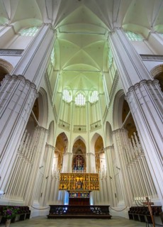 Interior photo, St Mary's Church in the old town of Stralsund, Mecklenburg-Western Pomerania,