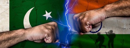 Pakistan vs India conflict and political tension. War between Pakistan vs India concept