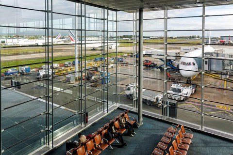 Air France aircraft at Charles de Gaulle airport in Paris, France, Europe