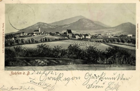 Historical postcard, picture postcard, Zopten a.B., Thuringia, Germany, digitally enhanced