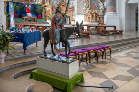 Palmesel in the Basilica of St Alexander and St Theodor, Sebastian-Kneipp-Straße 1, Ottobeuren,
