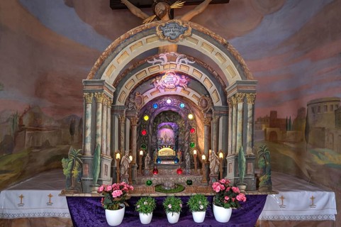 Miniature replica of a Holy Sepulchre in the chapel at the parish church of the Assumption of the