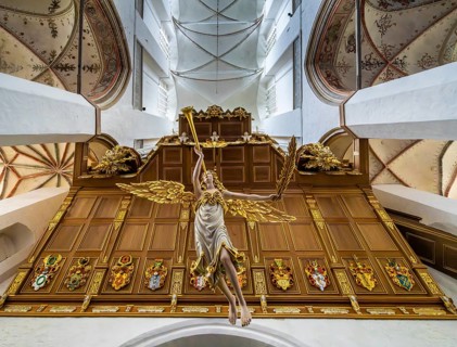 Interior photo, St Mary's Church in the old town of Stralsund, Mecklenburg-Western Pomerania,