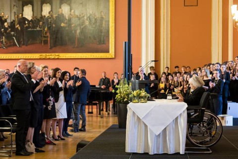 Margot Friedländer, Holocaust survivor and honorary citizen of the city of Berlin, at a reading as