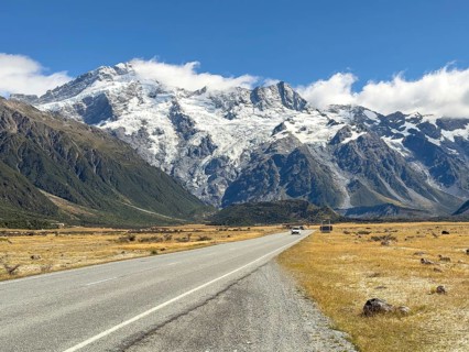 Access to the Hooker Valley Track hiking trail, Mount Cook National Park, South Island, New