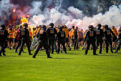 Football 3rd division, 2024/25 season, matchday 37: Waldhof Mannheim v Dynamo Dresden***Pure