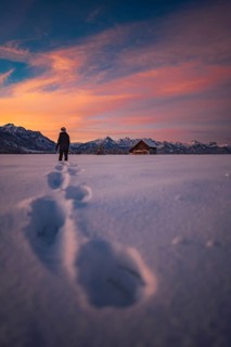 Winter landscape in the Allgäu near Halblech at sunrise
