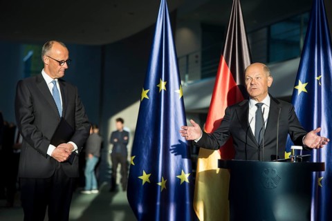 Handover of office from Olaf Scholz (SPD), former Federal Chancellor, to Friedrich Merz (CDU),
