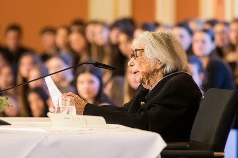 Margot Friedländer, Holocaust survivor and honorary citizen of the city of Berlin, at a reading as