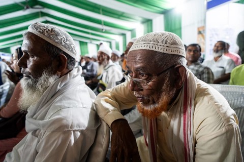 Hajj pilgrims arrives at Hajj Musafir Khana to collect Visa before leaving to the airport, in
