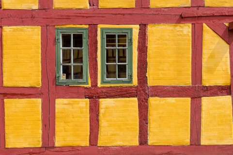 Half-timbered house, Andresens Købmandsgård or Kaufmannshof, Kerteminde, Funen, Region Syddanmark,