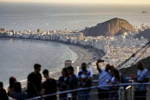 View from Sugarloaf Mountain to Copacabana in Rio de Janeiro. 21.07.2024. Photographed on behalf of