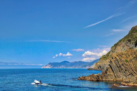 Italy, Riomaggiore scenic shoreline, Europe