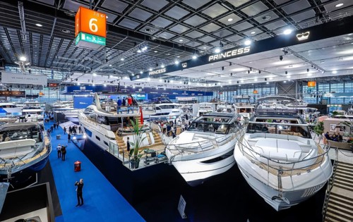 Luxury yachts, here English Princess yachts at the boot Düsseldorf trade fair, Düsseldorf, North