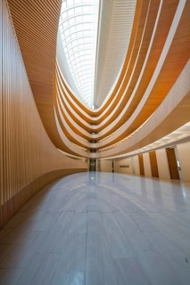 Modern interior with spiral design and elegant glass roof, UB- Recht, Zurich, Switzerland, Europe