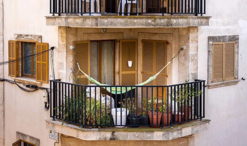 House in the old town of Alcudia, Majorca, Spain, Europe