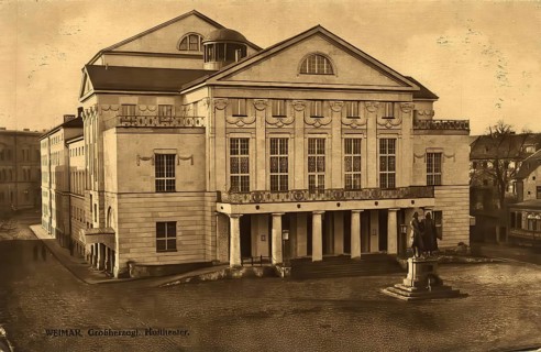 Historical postcard, picture postcard, Grand Ducal Court Theatre in Weimar, Thuringia, Germany,