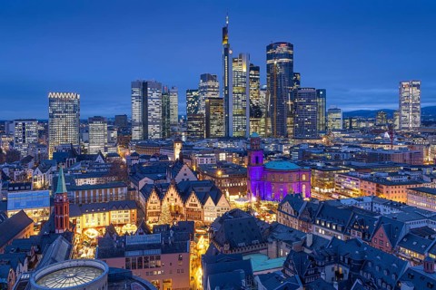 St Paul's Church in Frankfurt am Main will be illuminated in blue in the middle of the Christmas