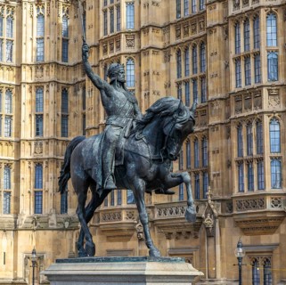 Equestrian statue of King Richard I the First, Old Palace Yard, Houses of Parliament, Westminster,