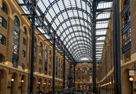 Interior of Hay's Galleria building, formerly a warehouse now shopping and leisure, Southwark,