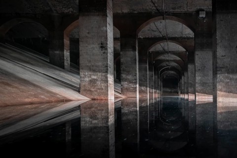 Underground water reservoir with brick vault, now a museum cistern, Cisterns in Søndermarken,