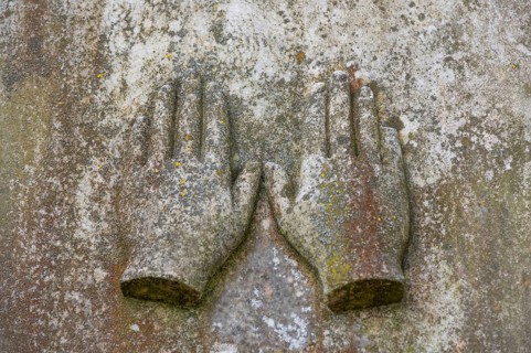 Symbol of hands on a Jewish gravestone, meaning: Lord bless and keep you, Israeli cemetery,