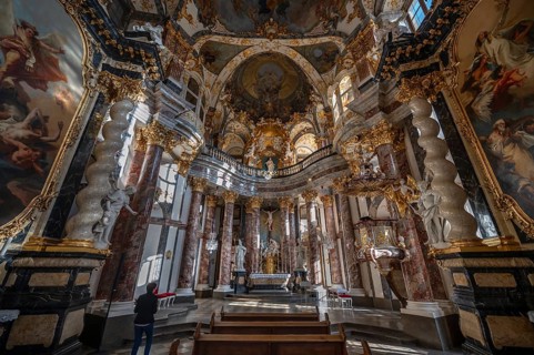 Court Church of the Würzburg Residence, consecrated in 1743, Würzburg, Lower Franconia, Bavaria,