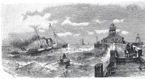 Ostend on the North Sea coast, around 1900, Flanders, Belgium, reproduction of an original,